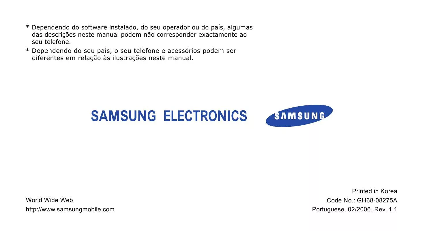 Mode d'emploi SAMSUNG SGH-E360