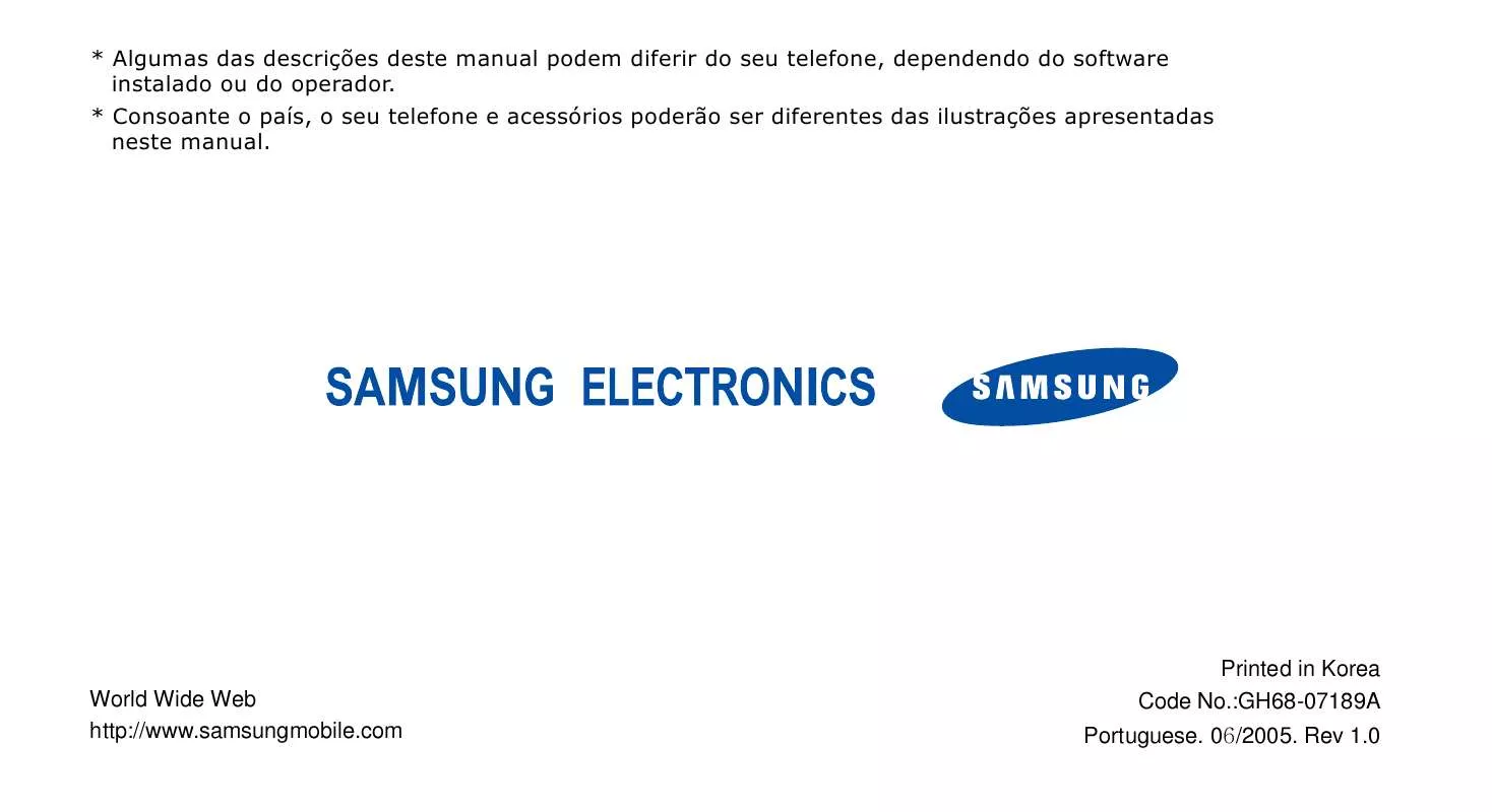 Mode d'emploi SAMSUNG SGH-E530