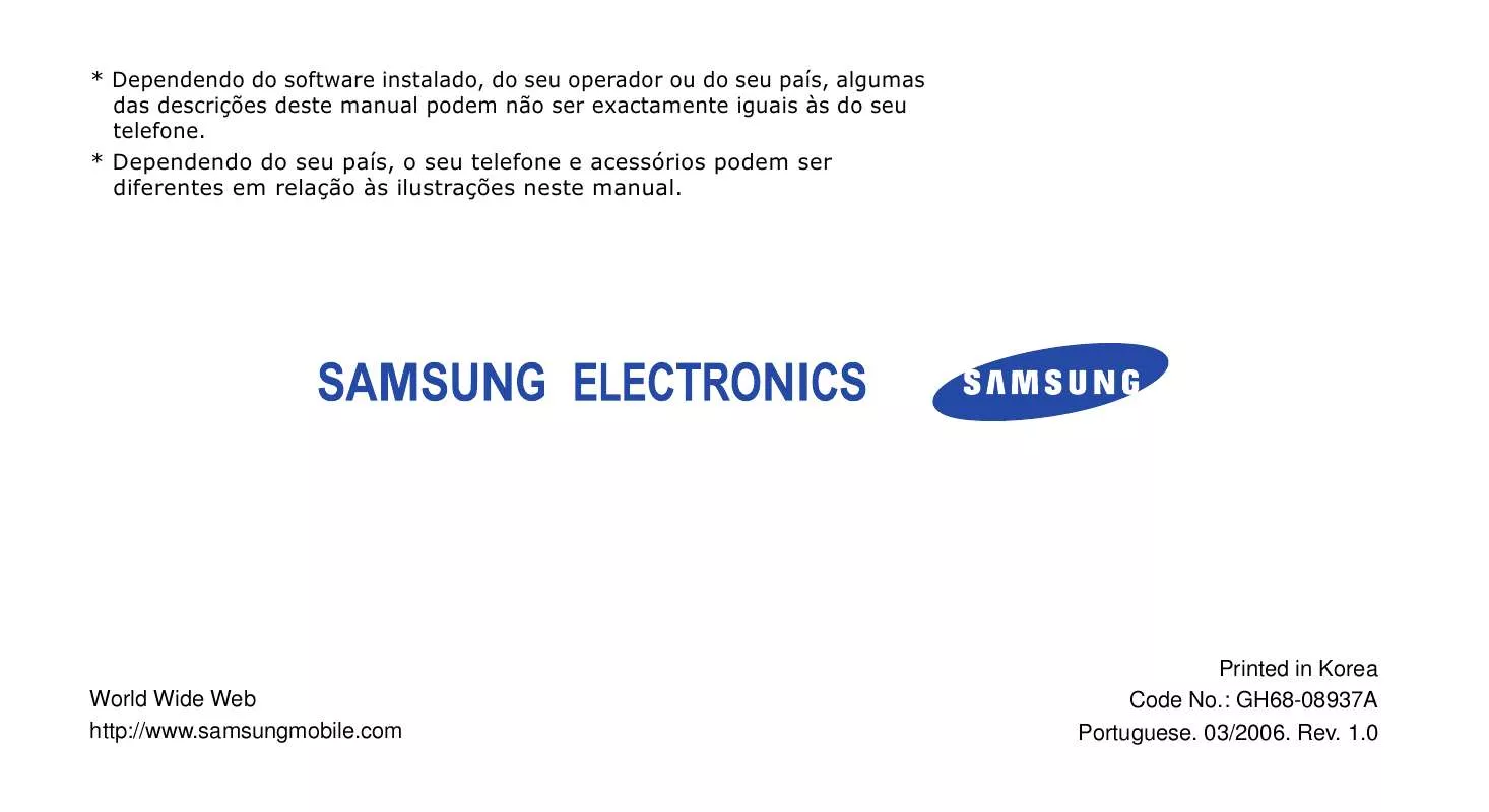 Mode d'emploi SAMSUNG SGH-P300