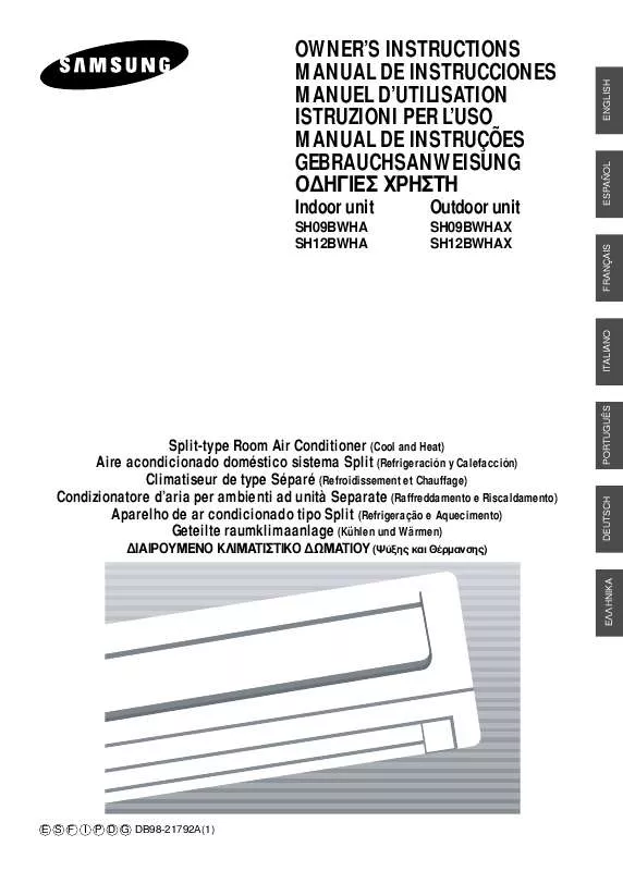 Mode d'emploi SAMSUNG SH-09BWHA