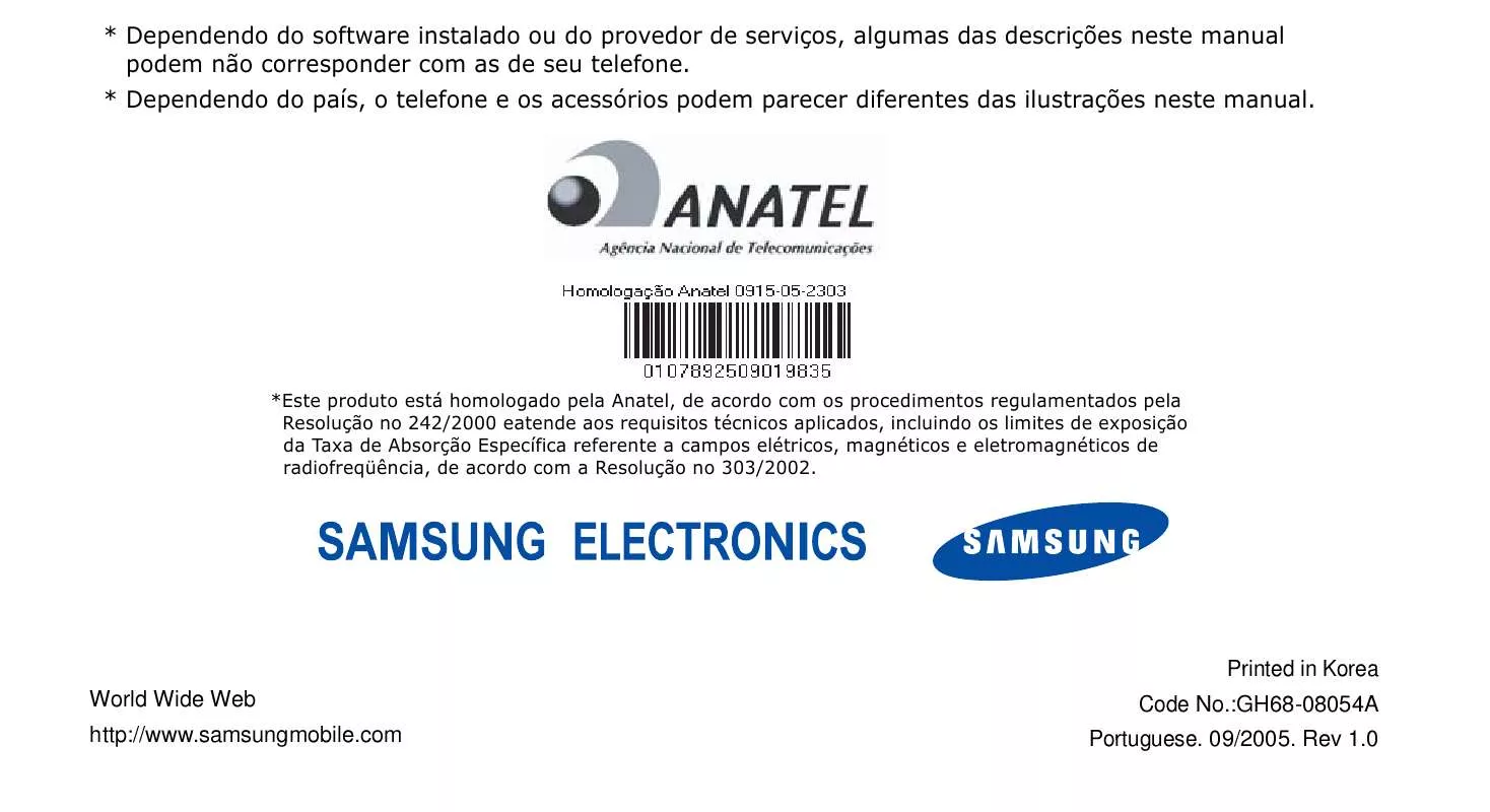 Mode d'emploi SAMSUNG SPH-A840