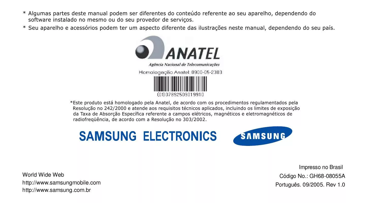 Mode d'emploi SAMSUNG SPH-A880