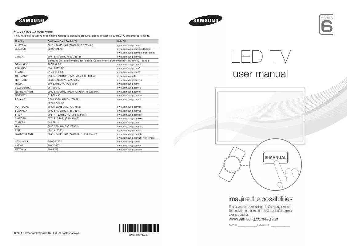 Mode d'emploi SAMSUNG UE40D6100SW