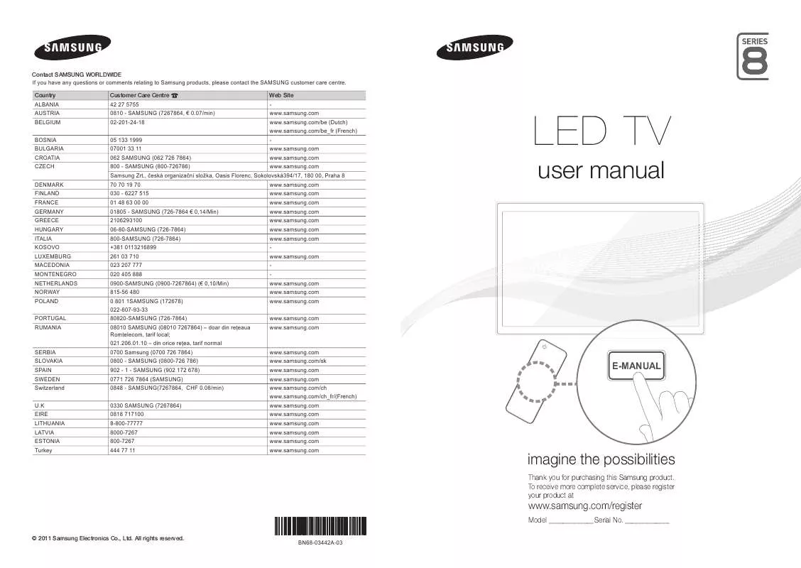 Mode d'emploi SAMSUNG UE46D8000YS