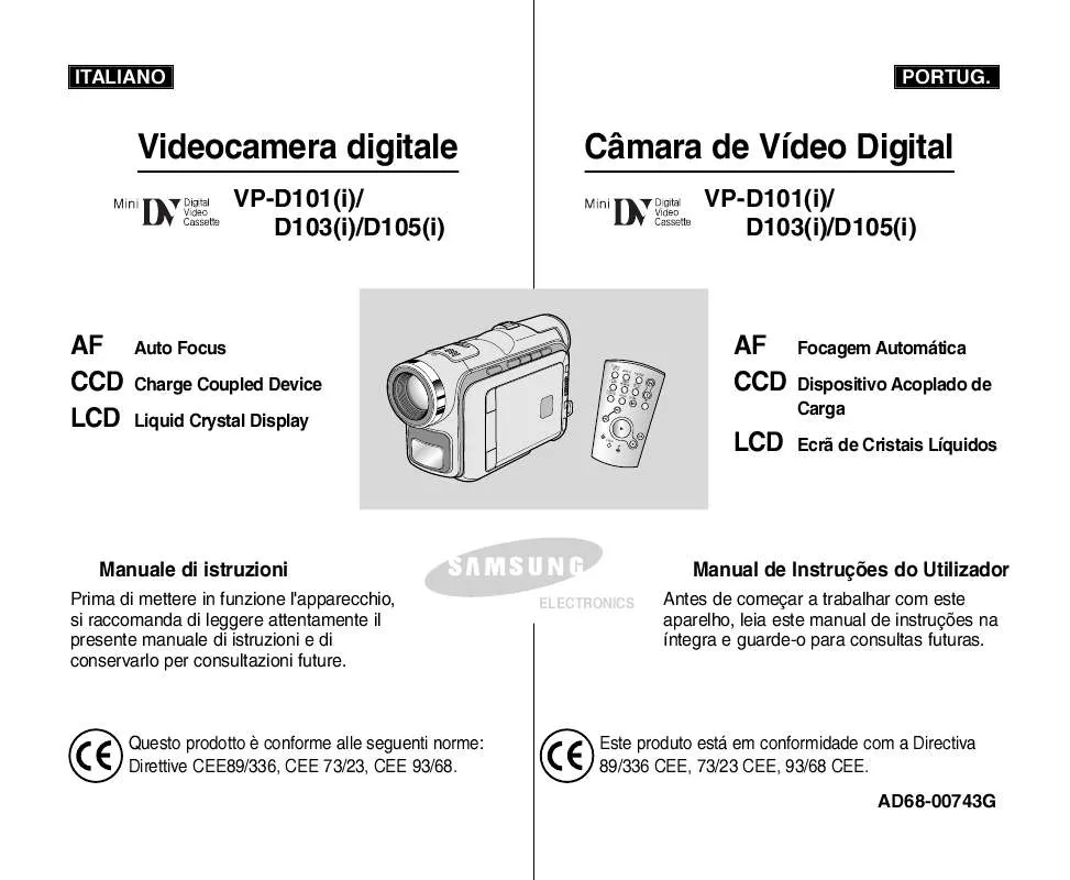 Mode d'emploi SAMSUNG VP-D101