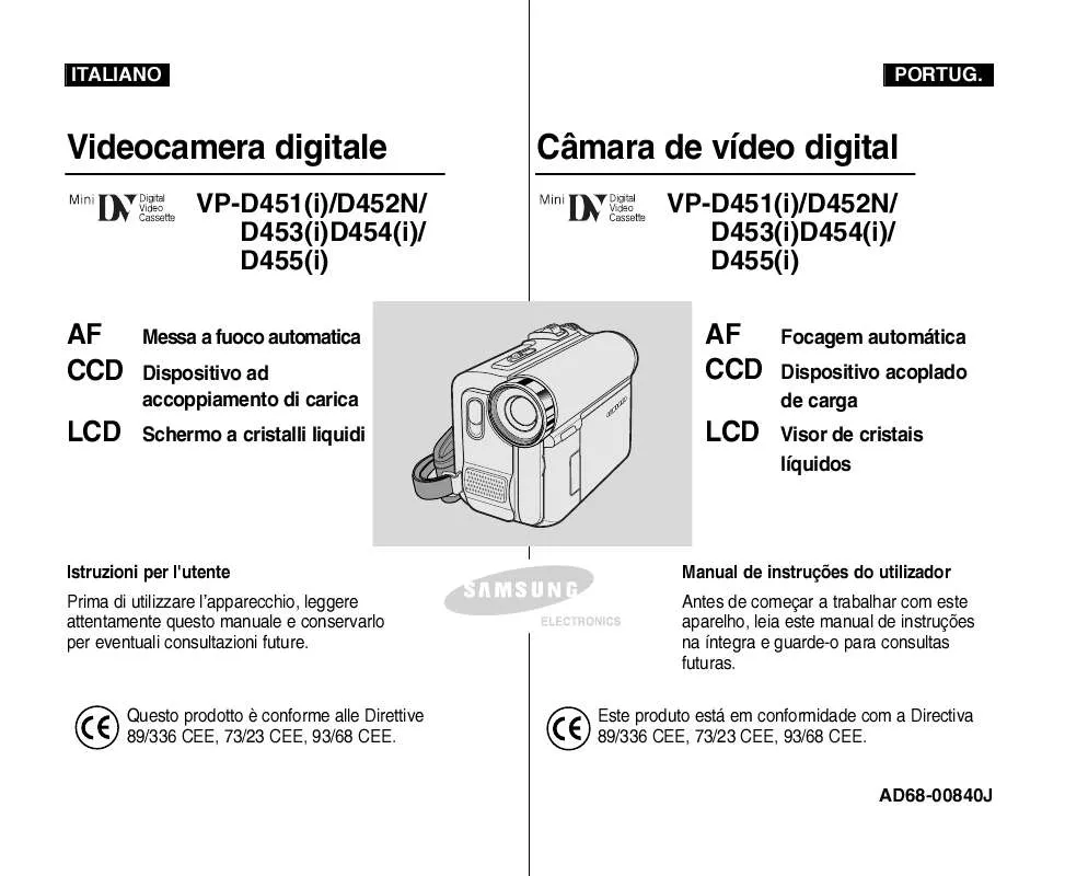 Mode d'emploi SAMSUNG VP-D451