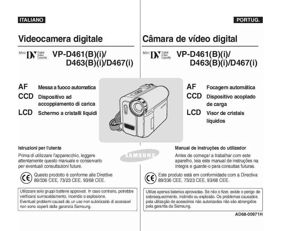 Mode d'emploi SAMSUNG VP-D461B