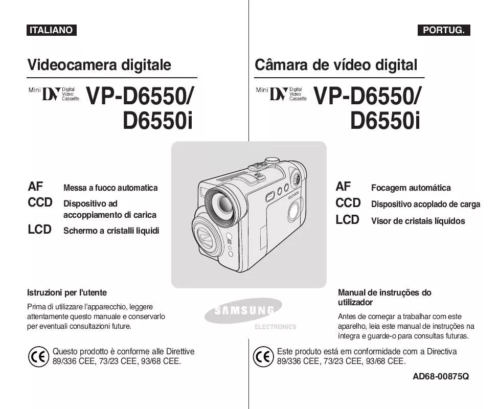 Mode d'emploi SAMSUNG VP-D6550I