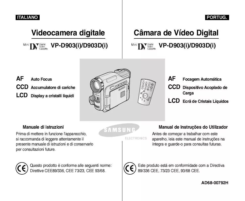 Mode d'emploi SAMSUNG VP-D903I