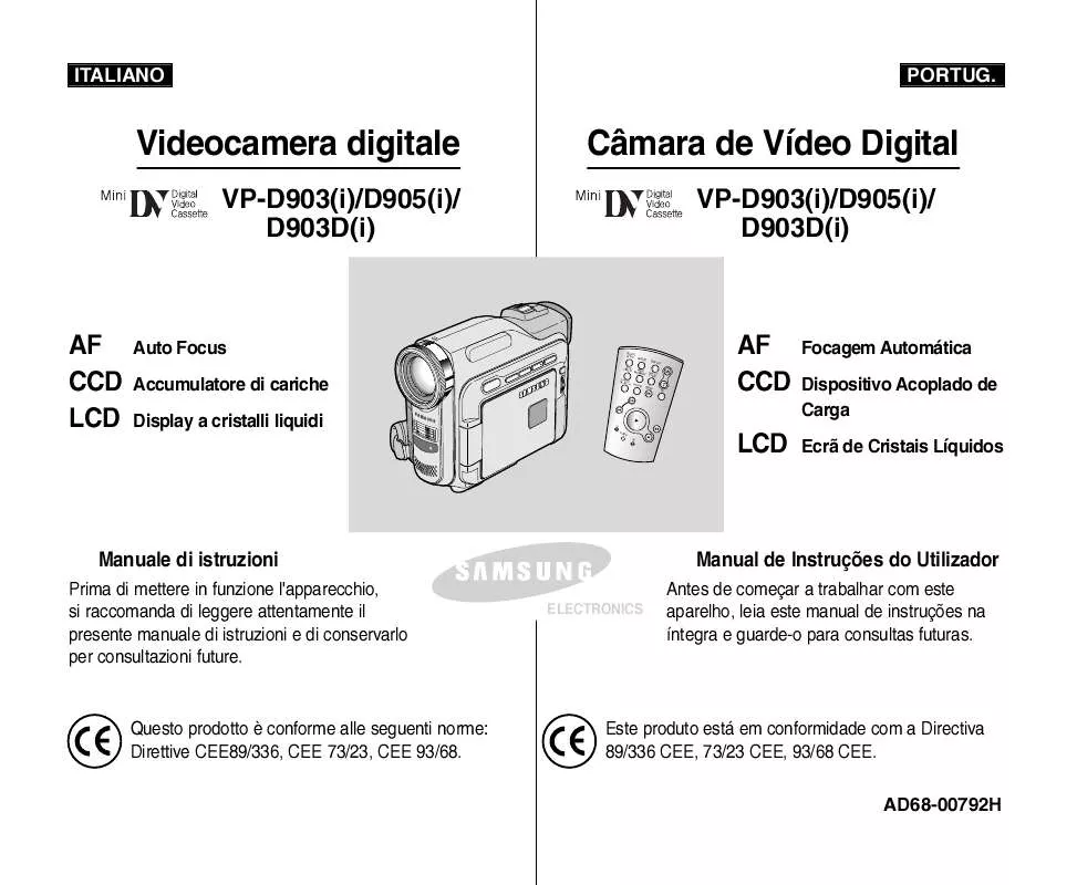 Mode d'emploi SAMSUNG VP-D905