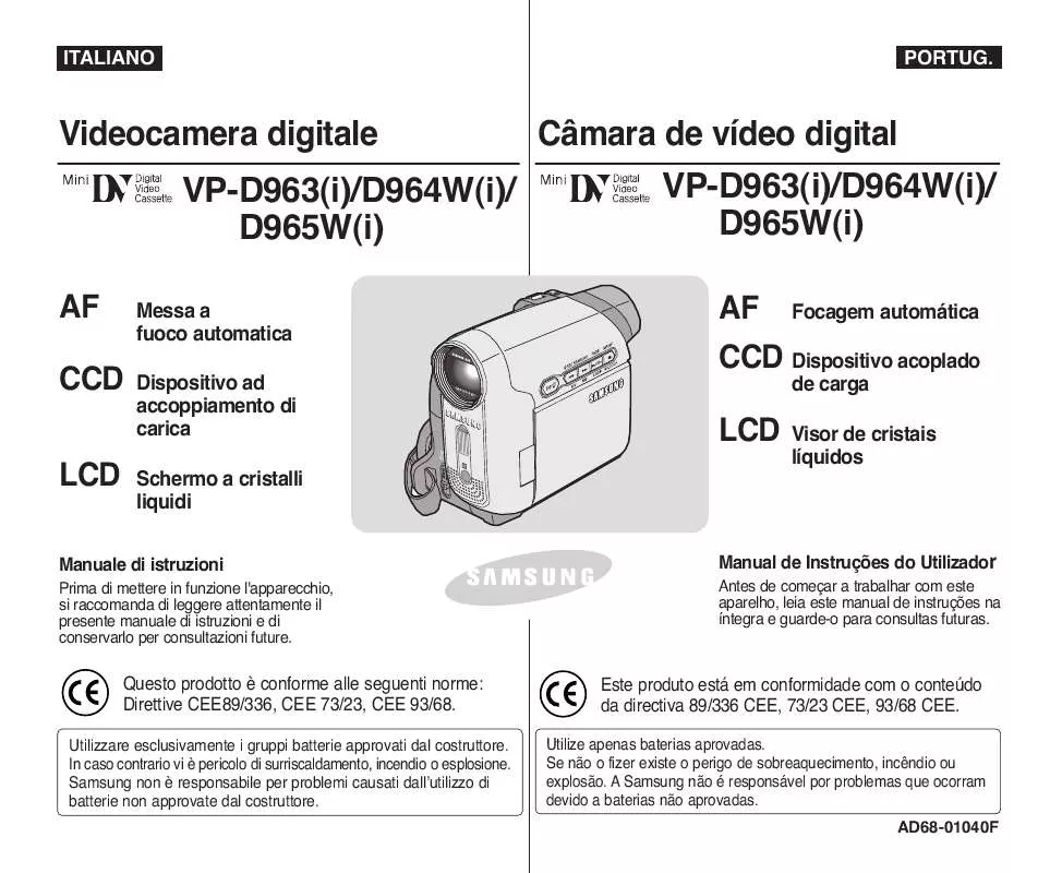 Mode d'emploi SAMSUNG VP-D963