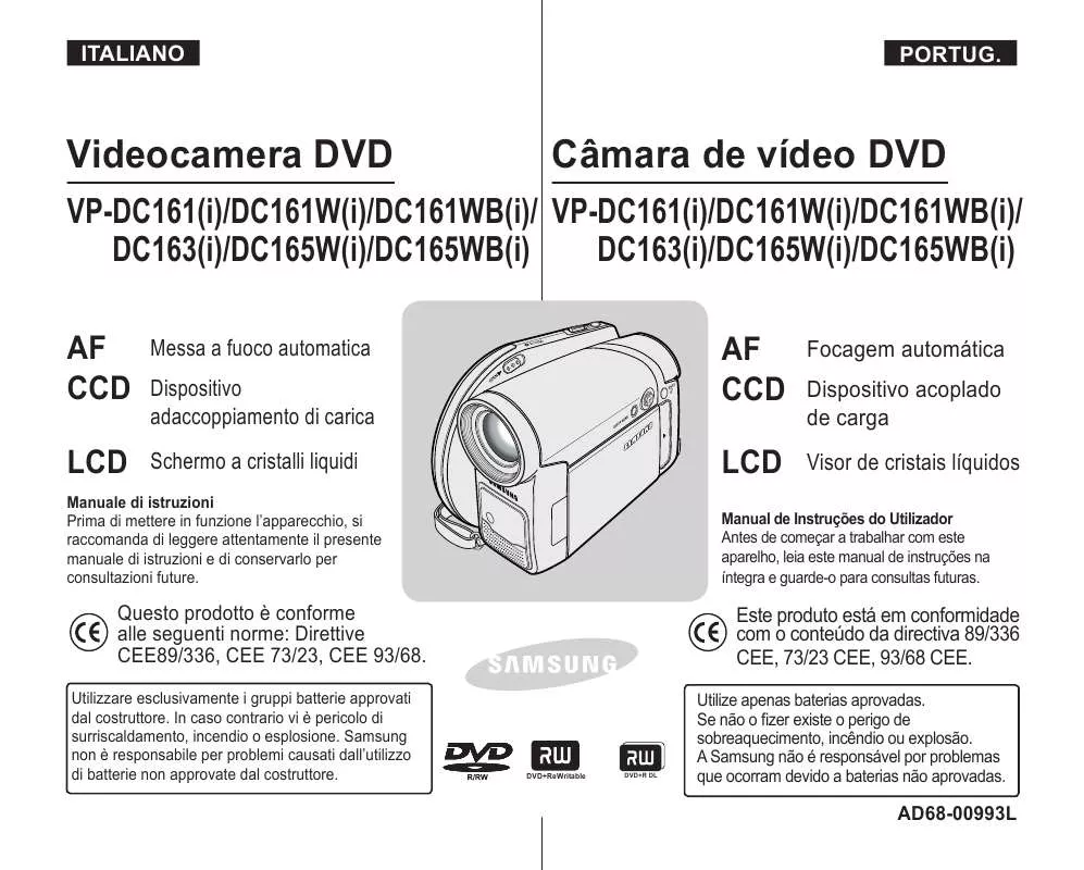 Mode d'emploi SAMSUNG VP-DC161W