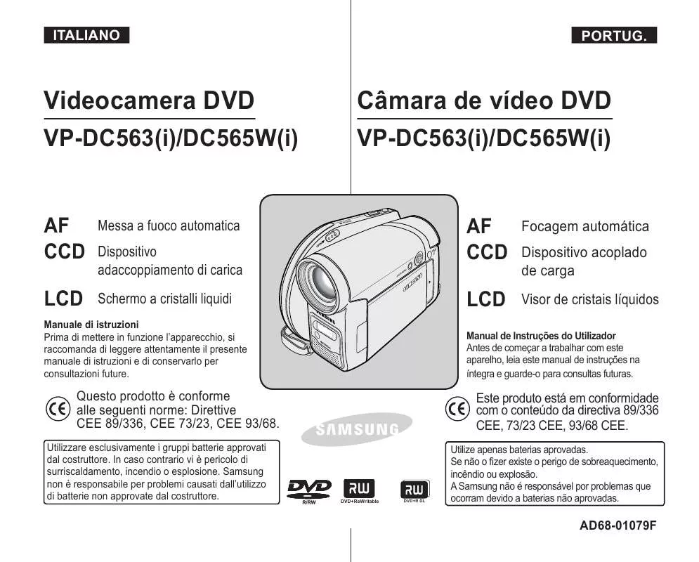 Mode d'emploi SAMSUNG VP-DC563