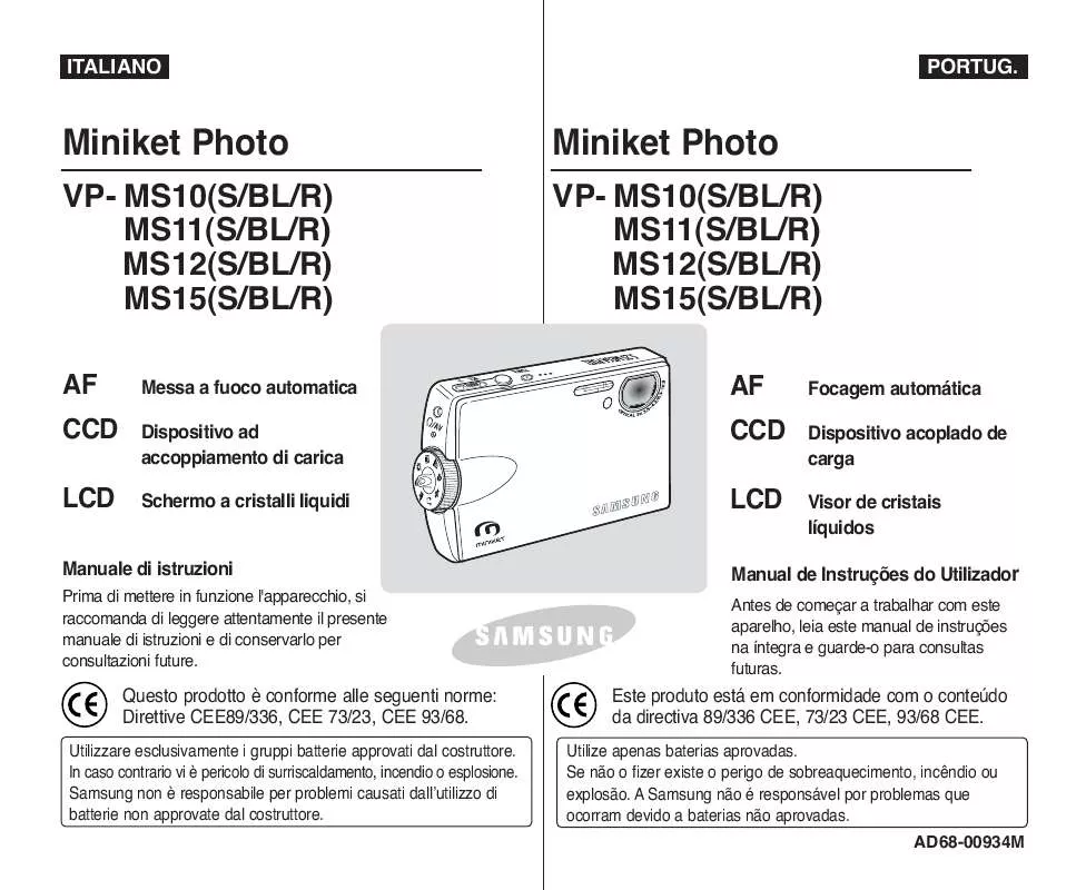 Mode d'emploi SAMSUNG VP-MS10S