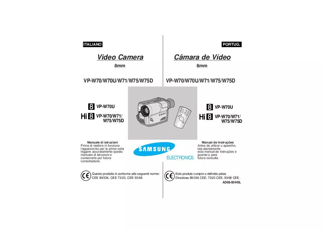 Mode d'emploi SAMSUNG VP-W70