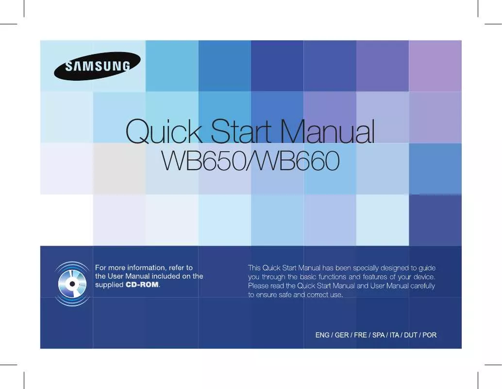 Mode d'emploi SAMSUNG WB650 BLACK