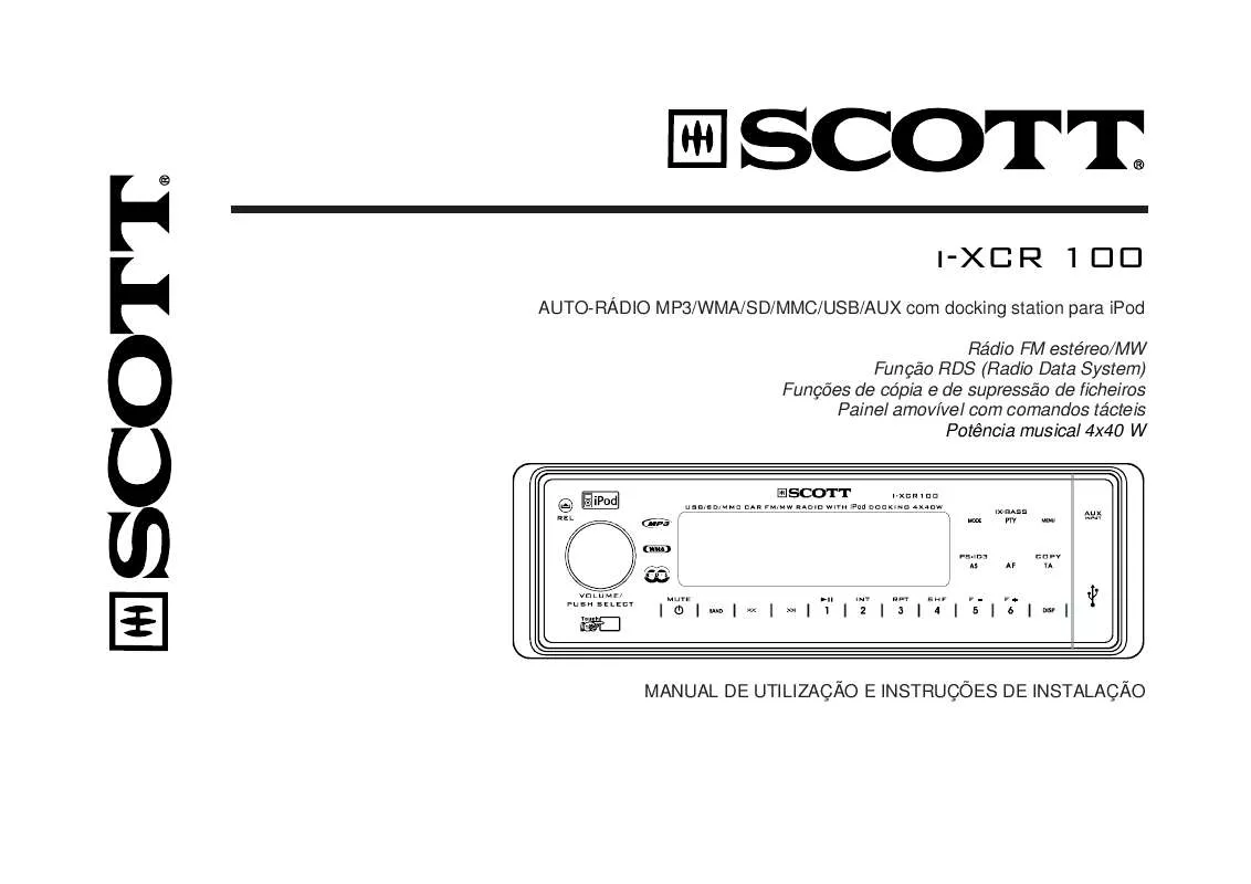 Mode d'emploi SCOTT IXCR 100