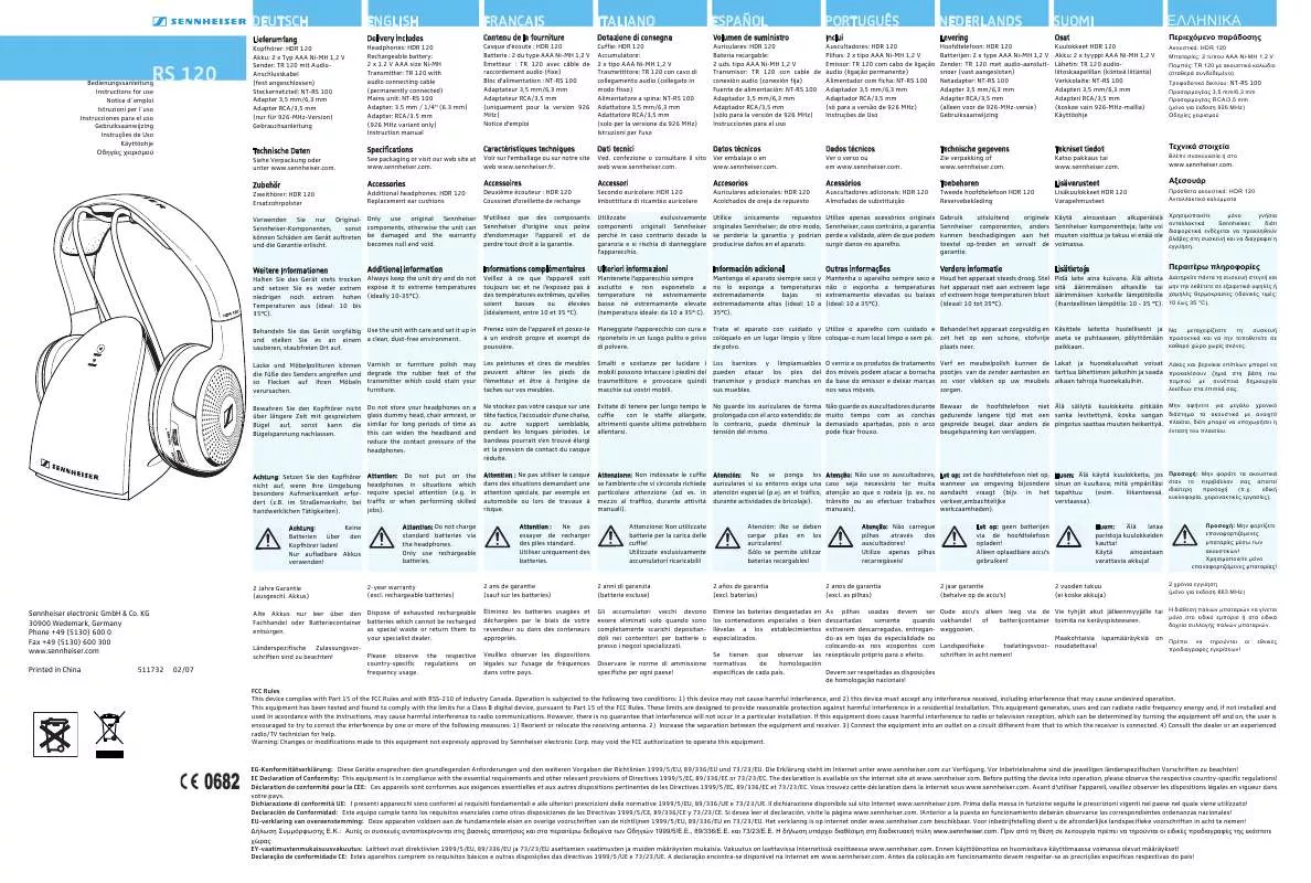 Mode d'emploi SENNHEISER RS 120