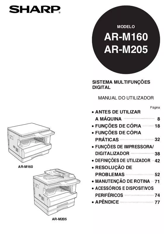 Mode d'emploi SHARP AR-M160/205