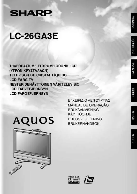 Mode d'emploi SHARP LC-26GA3E