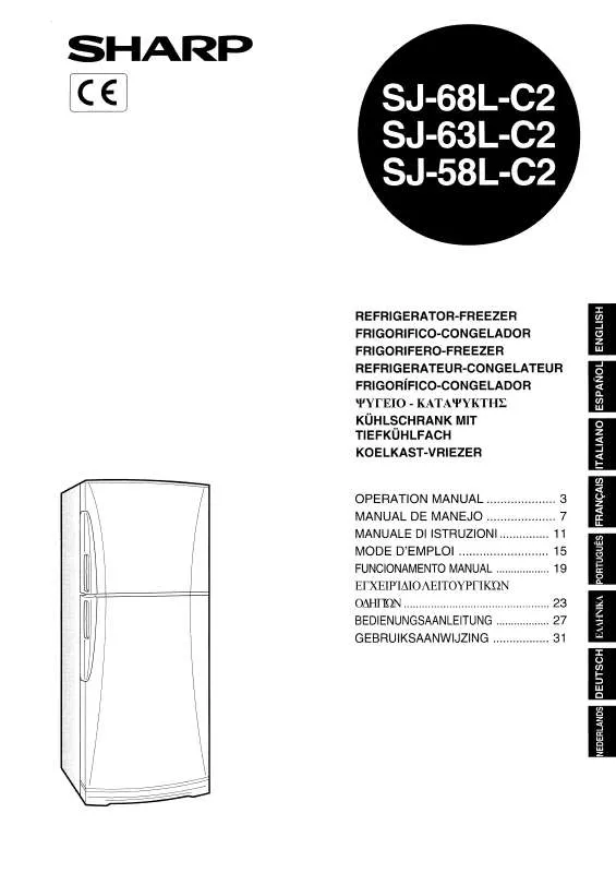 Mode d'emploi SHARP SJ-68L-C2/SJ-63L-C2/SJ-58L-C2