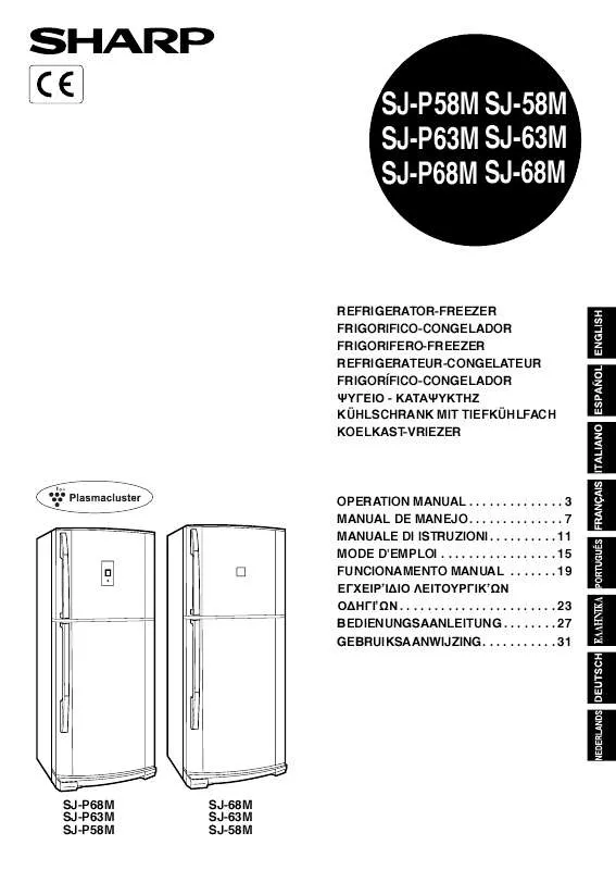 Mode d'emploi SHARP SJ-P58M/P63M/P68M/58M/63M/68M