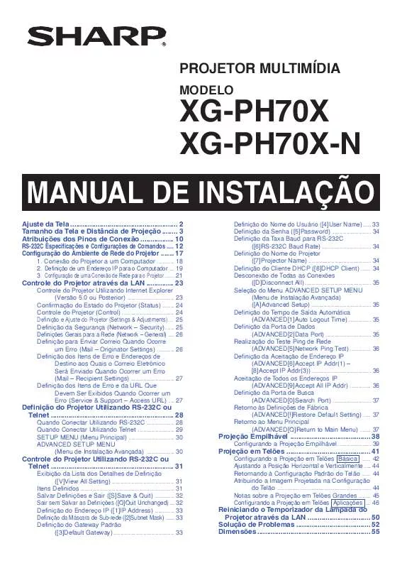 Mode d'emploi SHARP XG-PH70X