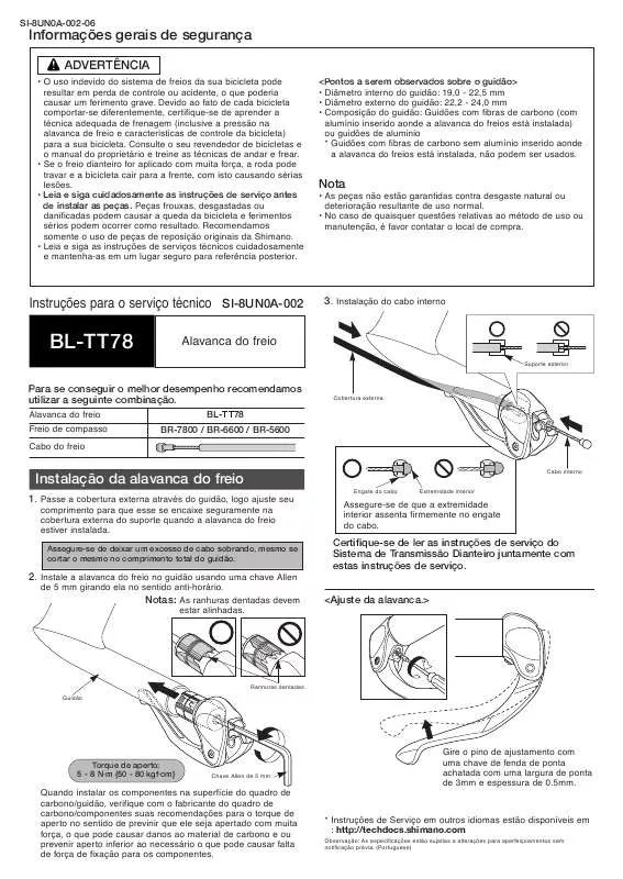 Mode d'emploi SHIMANO BL-TT78