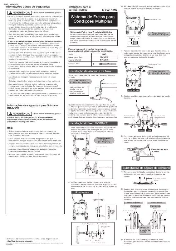 Mode d'emploi SHIMANO BR-MX70