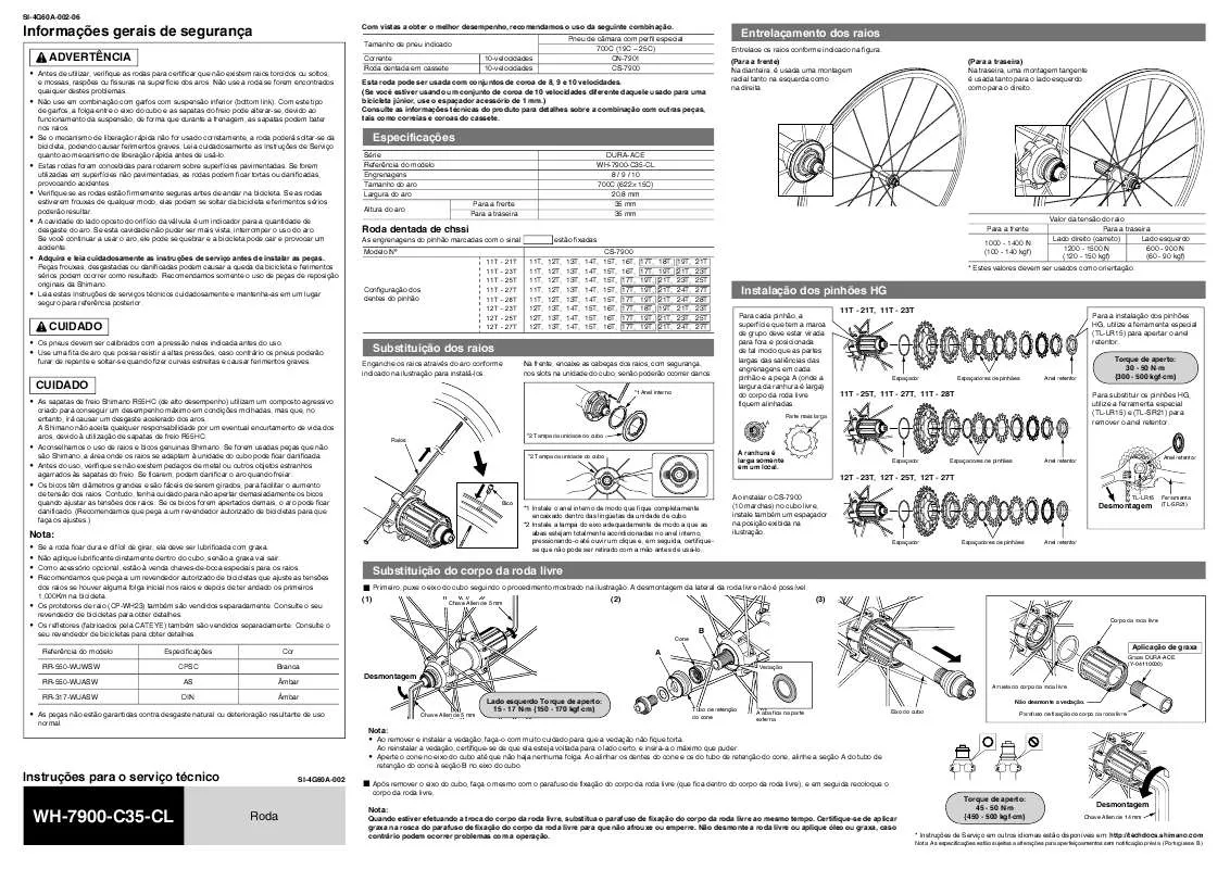 Mode d'emploi SHIMANO WH-7900-C35-CL