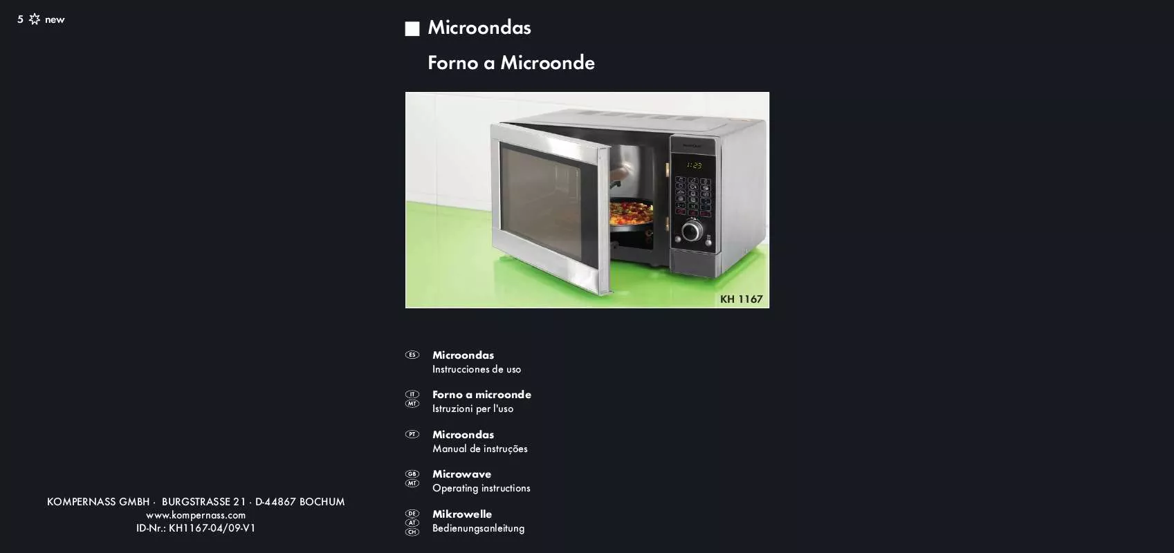 Mode d'emploi SILVERCREST KH 1167 MICROWAVE