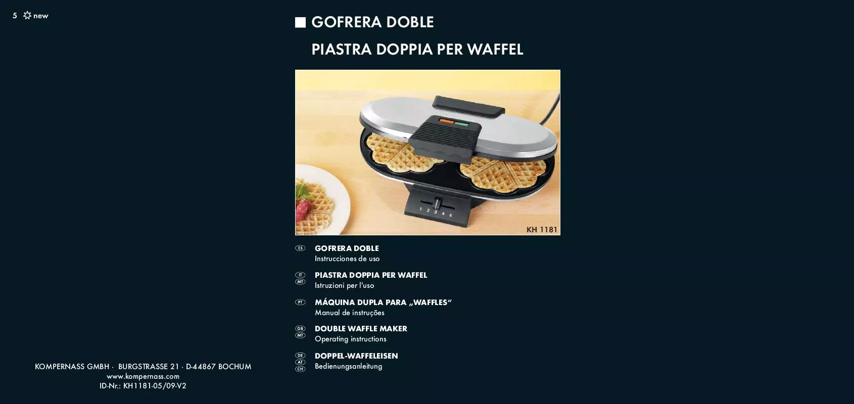 Mode d'emploi SILVERCREST KH 1181 DOUBLE WAFFLE MAKER