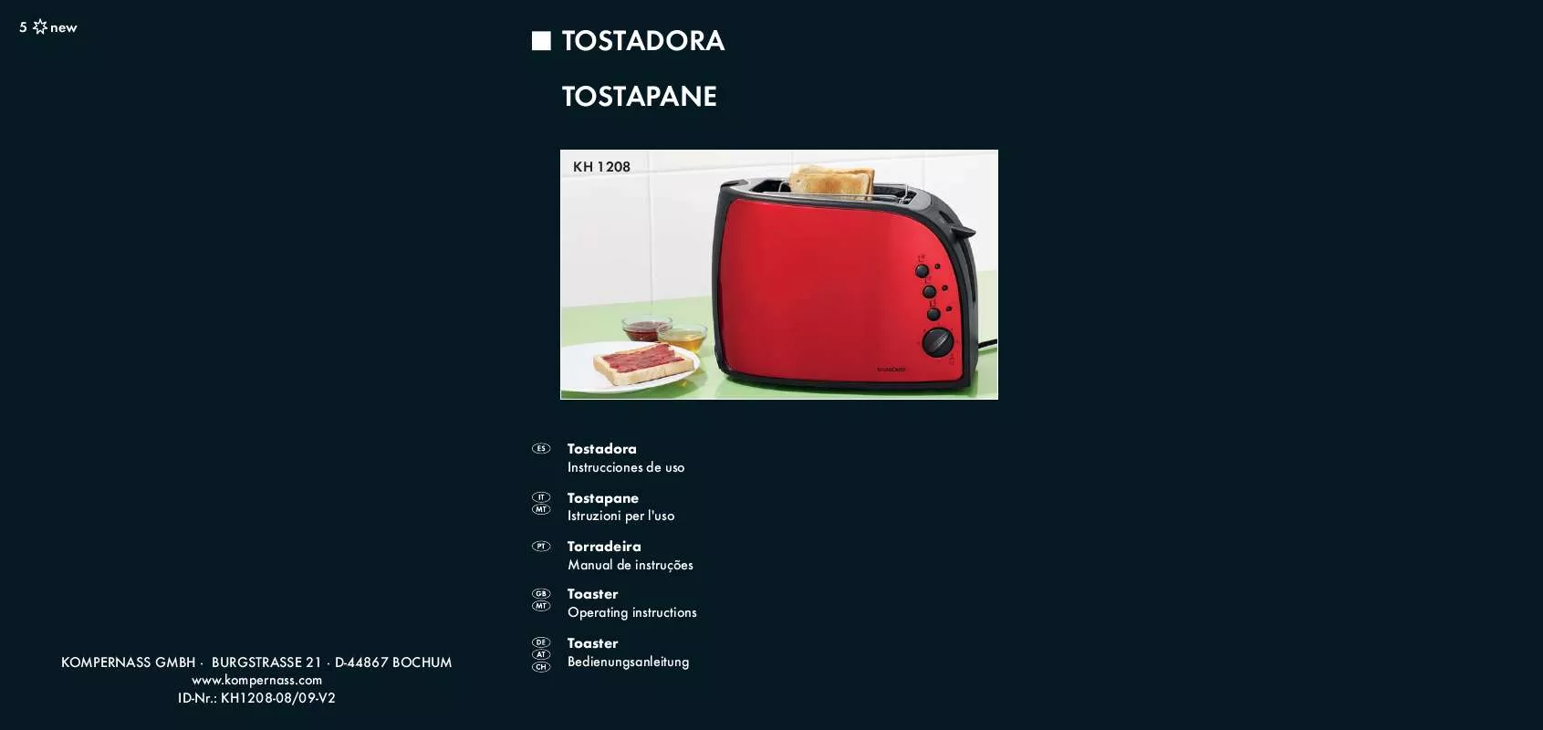 Mode d'emploi SILVERCREST KH 1208 TOASTER