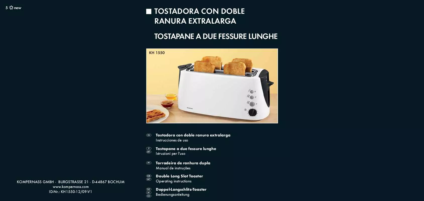 Mode d'emploi SILVERCREST KH 1550 DOUBLE LONG SLOT TOASTER