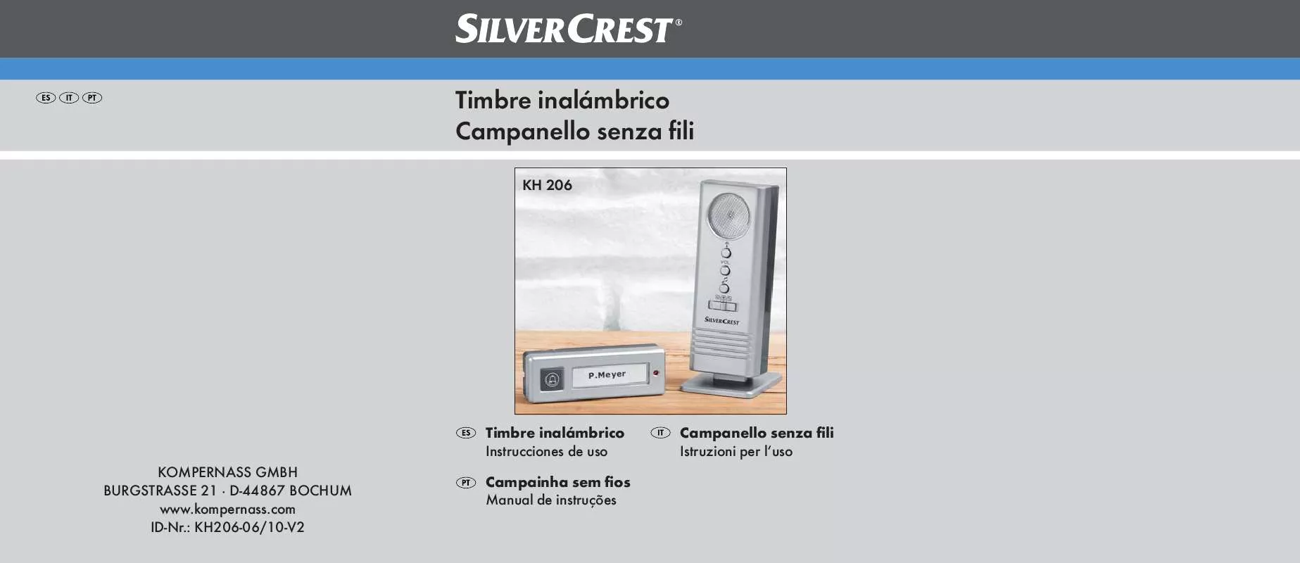 Mode d'emploi SILVERCREST KH 206 WIRELESS DOORBELL