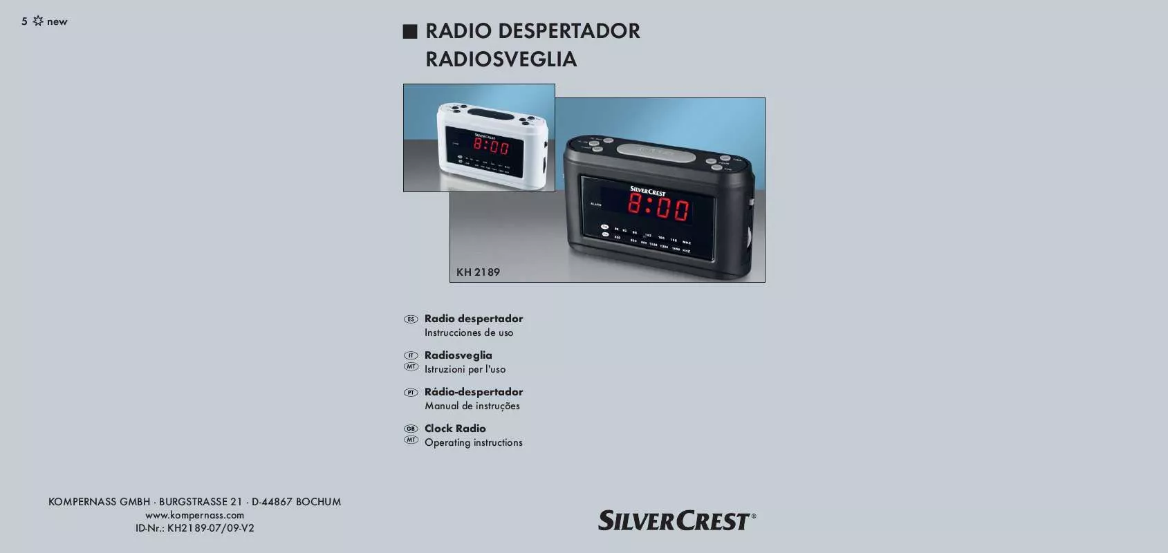 Mode d'emploi SILVERCREST KH 2189 CLOCK RADIO