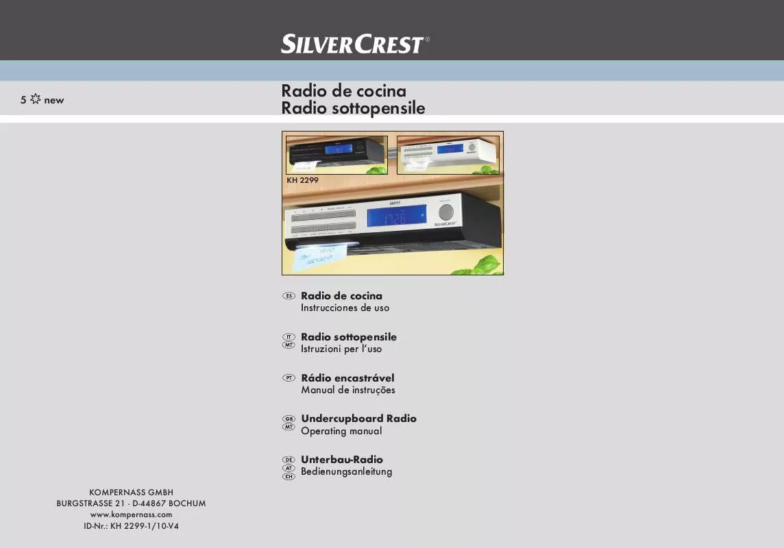 Mode d'emploi SILVERCREST KH 2299 UNDERCUPBOARD RADIO