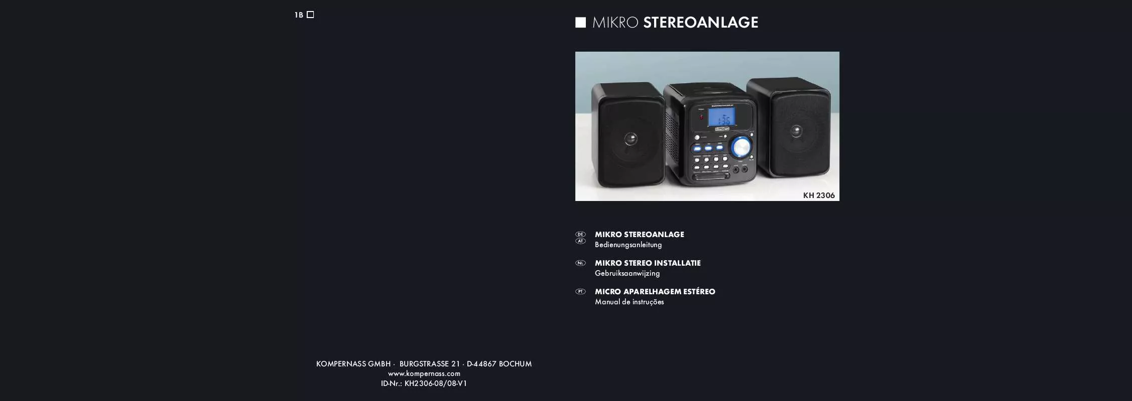 Mode d'emploi SILVERCREST KH 2306 MICRO STEREO SYSTEM