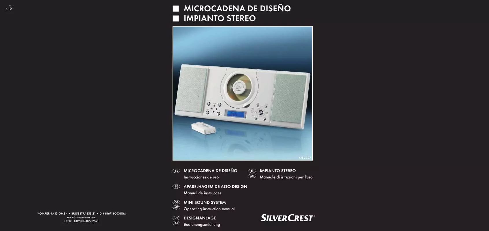 Mode d'emploi SILVERCREST KH 2307 MINI SOUND SYSTEM