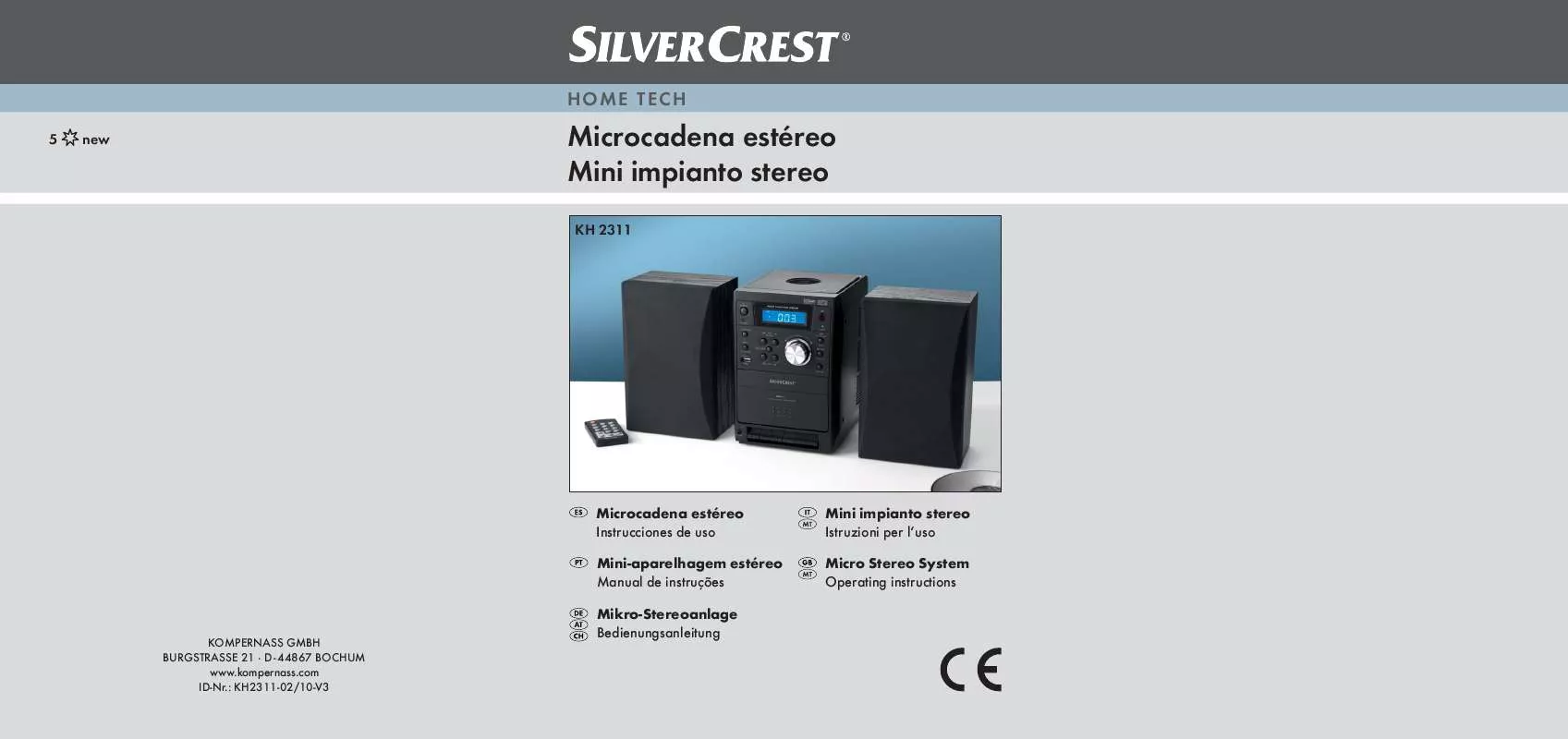 Mode d'emploi SILVERCREST KH 2311 MICRO STEREO SYSTEM