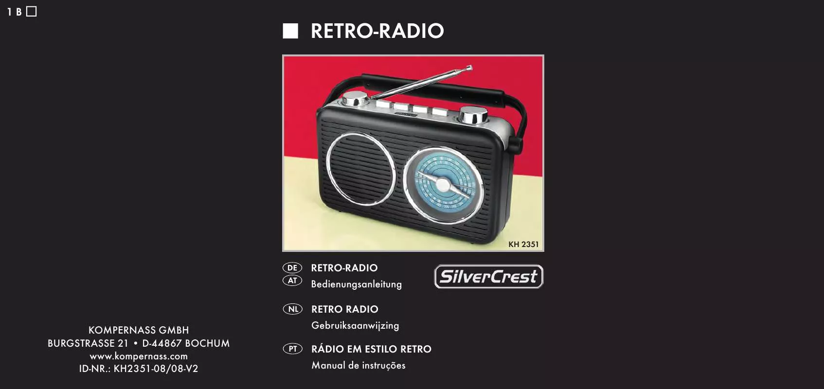 Mode d'emploi SILVERCREST KH 2351 RETRO RADIO