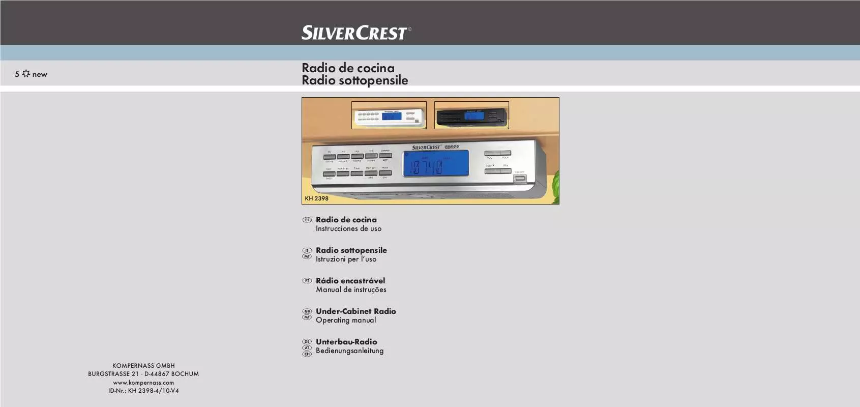 Mode d'emploi SILVERCREST KH 2398 UNDER-CABINET RADIO