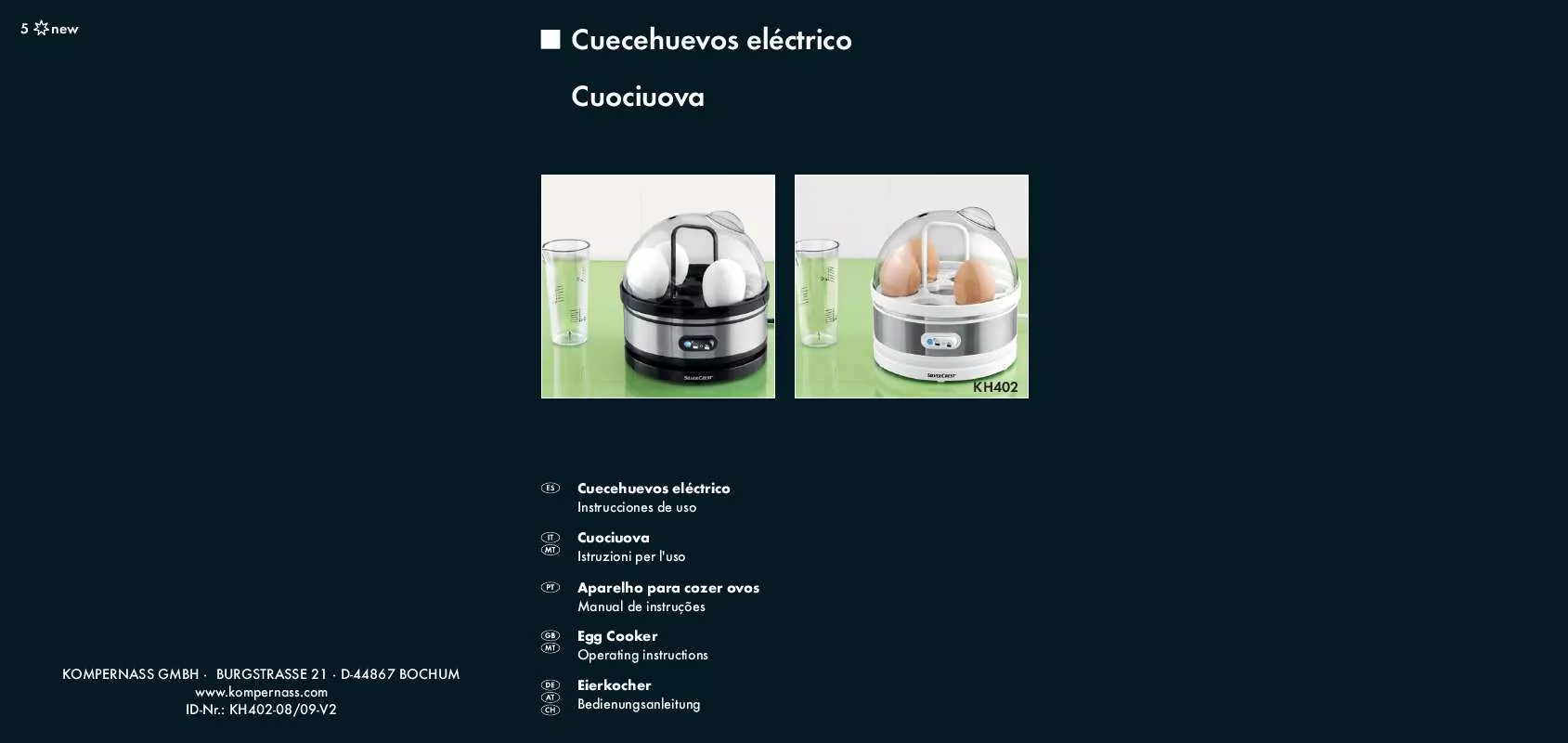 Mode d'emploi SILVERCREST KH 402 EGG COOKER