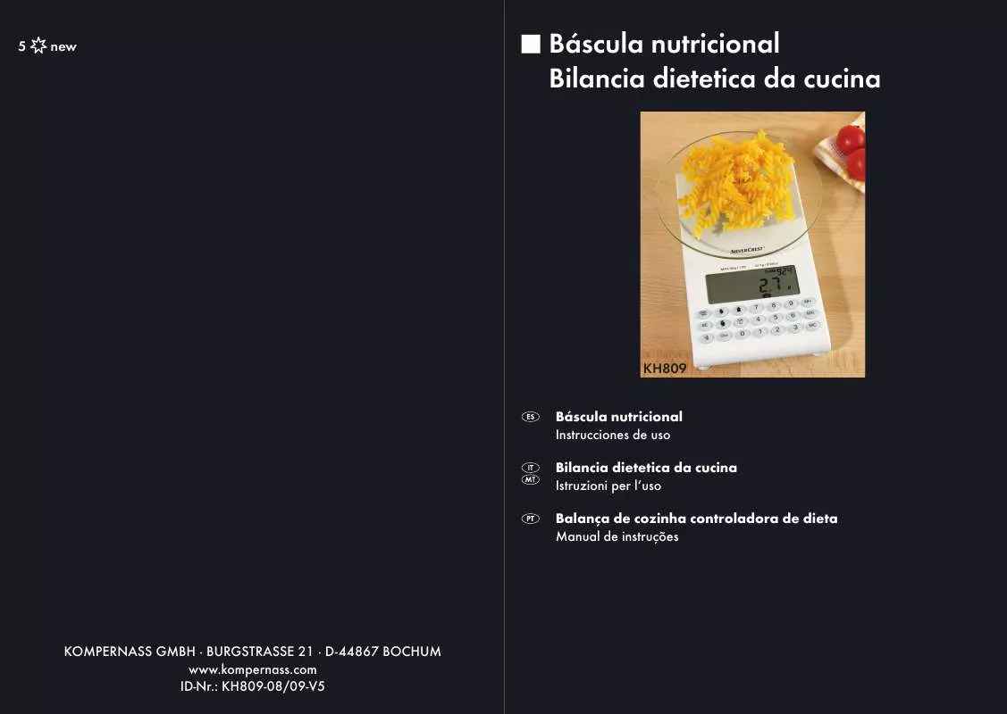 Mode d'emploi SILVERCREST KH 809 NUTRITION SCALES