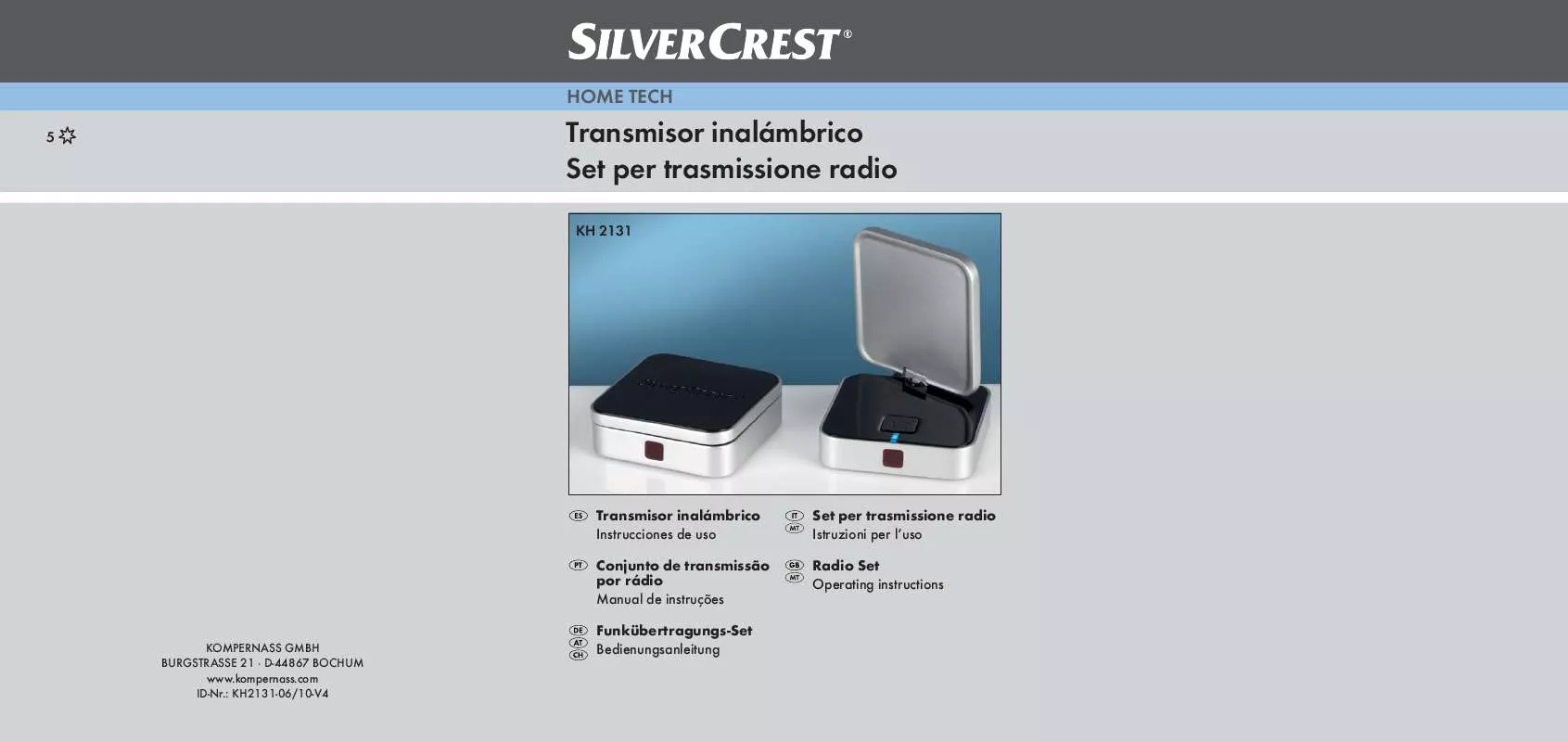 Mode d'emploi SILVERCREST KH 2131