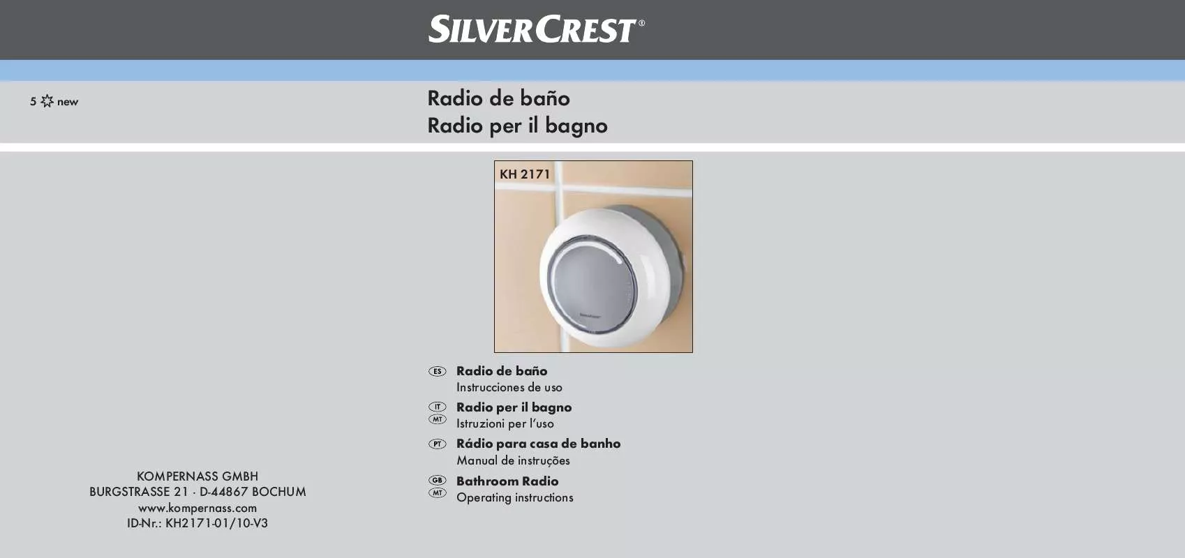 Mode d'emploi SILVERCREST KH 2171