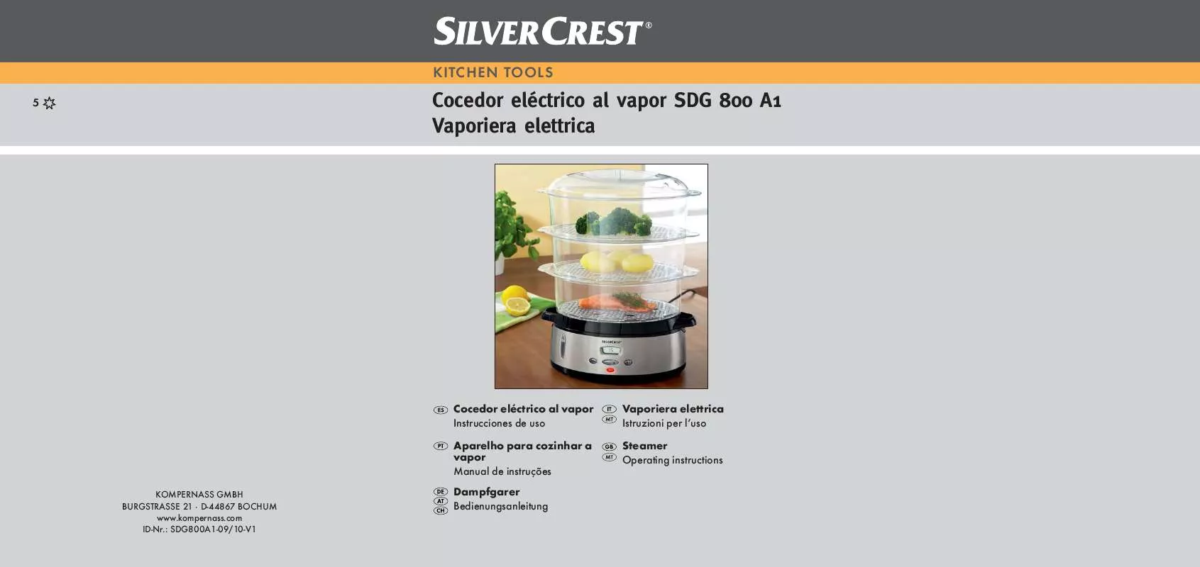 Mode d'emploi SILVERCREST SDG 800 A1 STEAMER