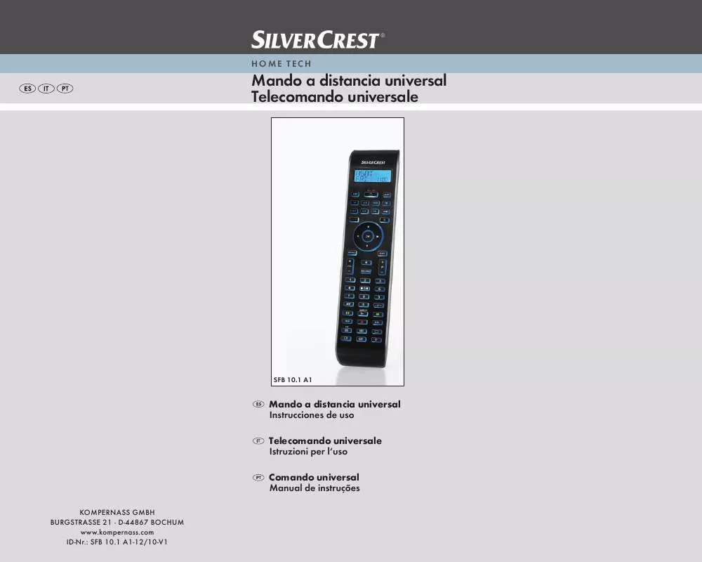 Mode d'emploi SILVERCREST SFB 10.1 A1 10-IN-1 REMOTE CONTROL