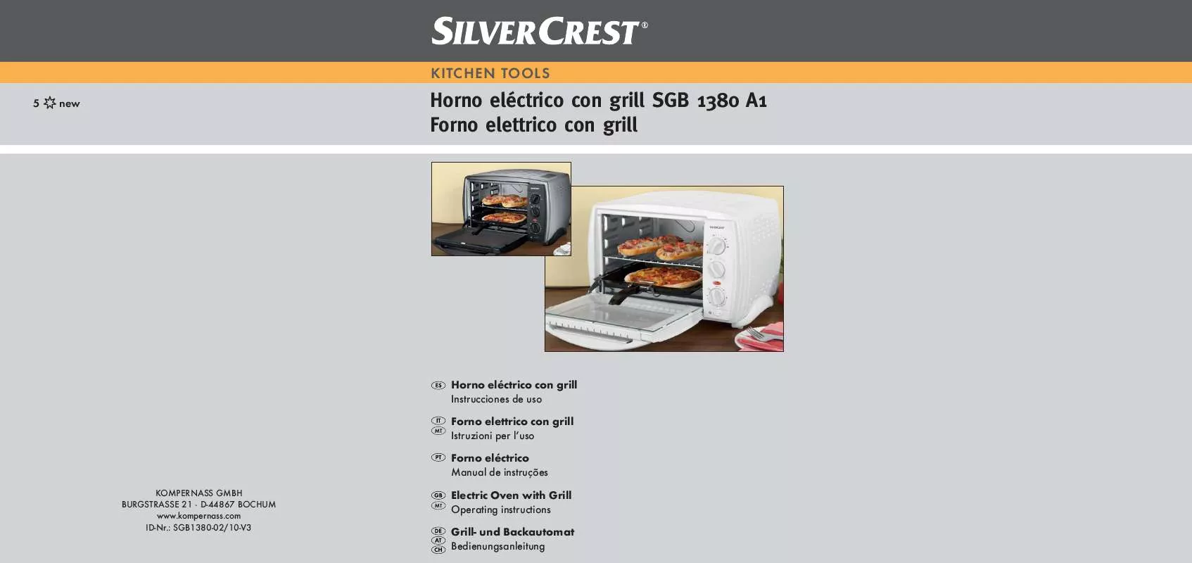 Mode d'emploi SILVERCREST SGB 1380 A1