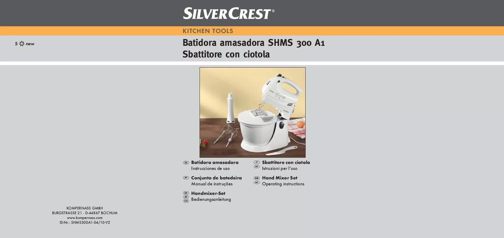 Mode d'emploi SILVERCREST SHMS 300 A1 HAND MIXER SET